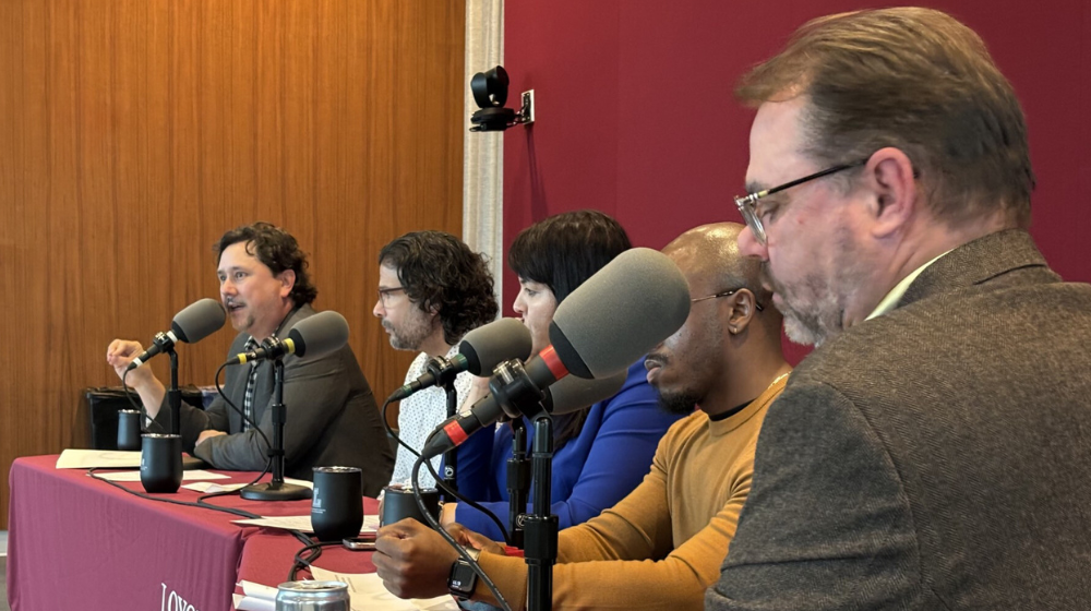 The Wozniak Lecture Podcast participants sit for a panel discussion.